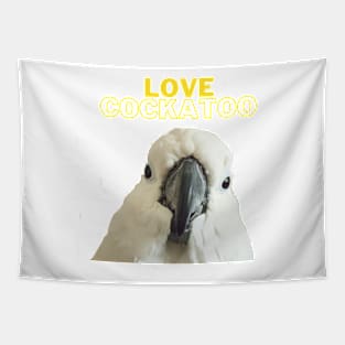 black love cockatoo parrot lover quote Tapestry