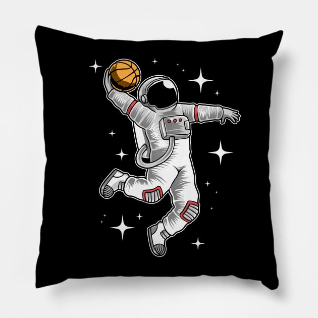 Astronaut Slam Dunk: Basketball Lovers Pillow by TwistedCharm