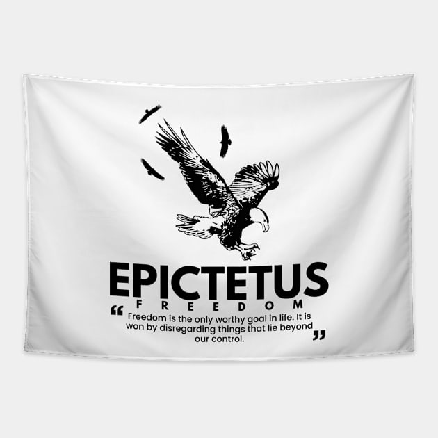 Epictetus Eagle Flying over Freedom Tapestry by Epictetus