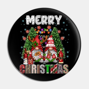 Merry Christmas Gnome Family Funny Xmas Tree Women Men Kids Pin