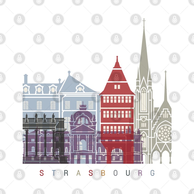 Strasbourg skyline poster by PaulrommerArt