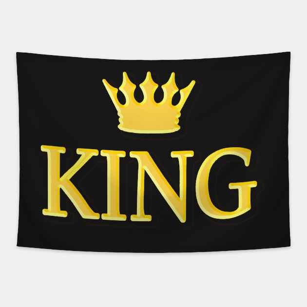 funny King Gold Crown Birthday gift Tapestry by masterpiecesai