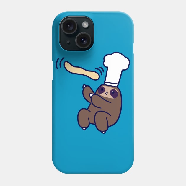 Baker Sloth Pizza Dough Phone Case by saradaboru