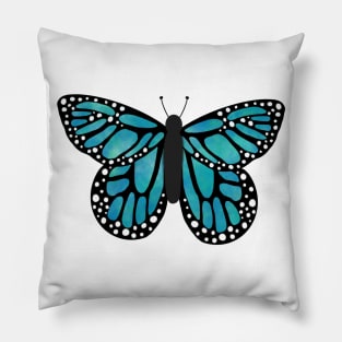 Teal butterfly Pillow