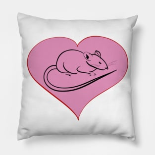 I Heart rat Pillow