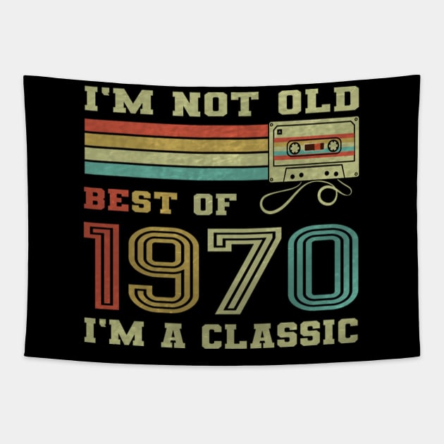 Best Of 1970 51st Birthday Gifts Cassette Tape Vintage Tapestry by sufian