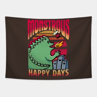 Monstrous Happy Godzilla Tapestry