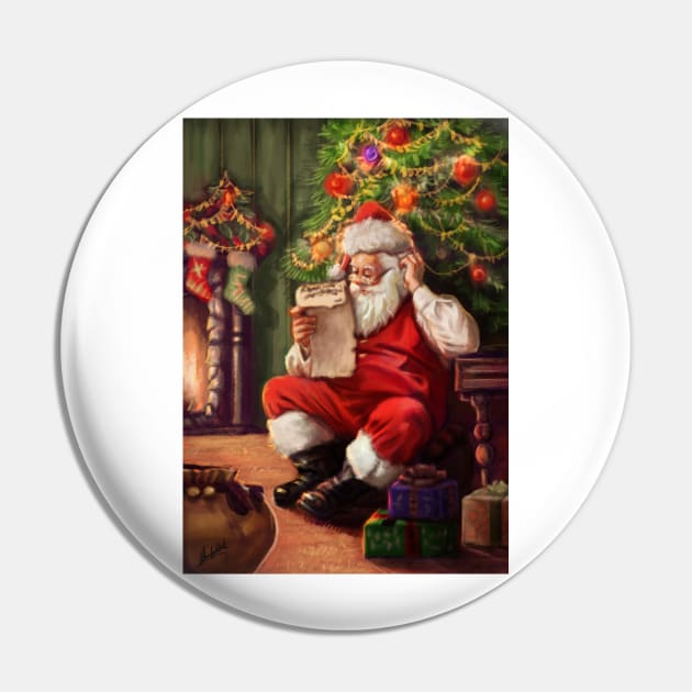 Santa card Pin by Artofokan