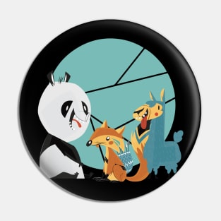 Fox panda and llama animals friend gift Pin