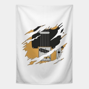 Ripped Electric Guitar T-Style Butterscotch Color Tapestry