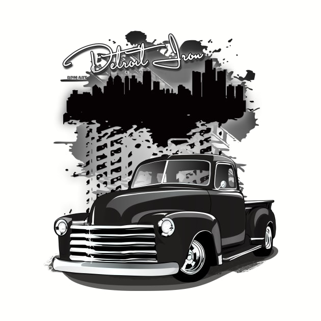 1948 Black Chevy Pickup Truck Detroit Iron by RPM-ART