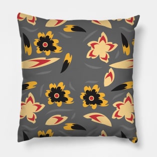 abstract seamless floral pattern exotic shapes Pillow