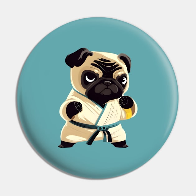 Pug dog knows karate Pin by UniqueMe