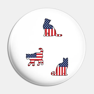 American Flag Cat Pack Pin