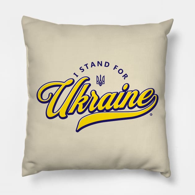 I Stand with Ukraine, quote, ukraine trident Pillow by Yurko_shop