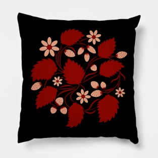 Folk flowers floral art print Flowers abstract art Pillow