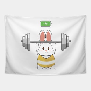 Weightlifting Bunny Tapestry
