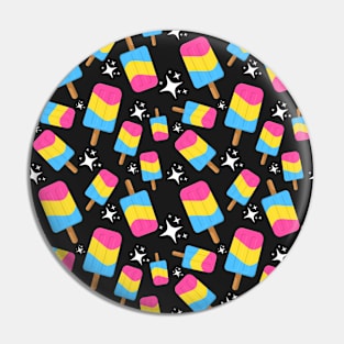 Seamless Reapeating Pansexual Pride Flag Ice Pop Pattern Pin