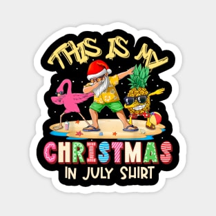 Christmas in July Shirt Dabbing Santa Summer Magnet