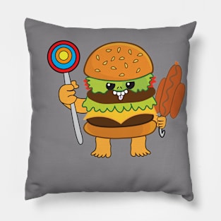 Burger Monster Pillow