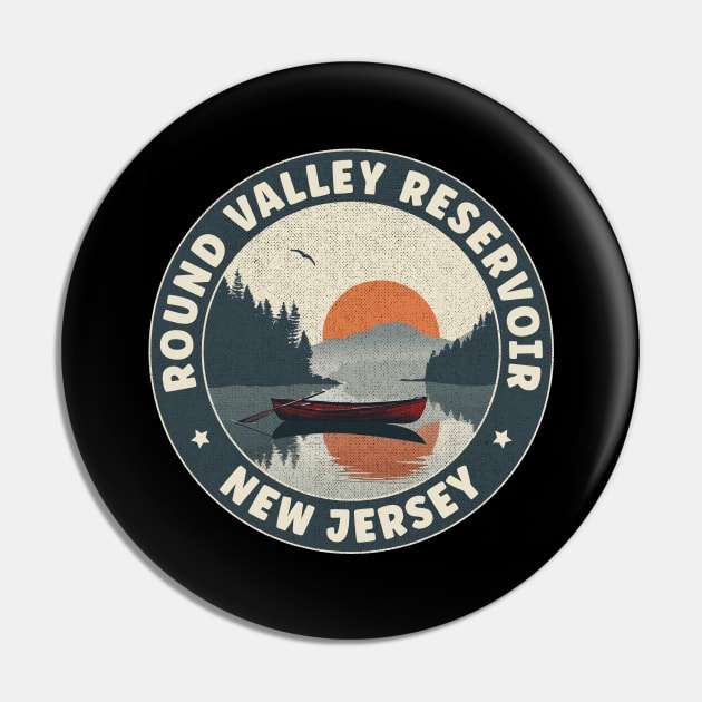 Round Valley Reservoir New Jersey Sunset Pin by turtlestart