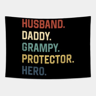 Fathers Day Shirt Husband Daddy Grampy Protector Hero Gift Tapestry