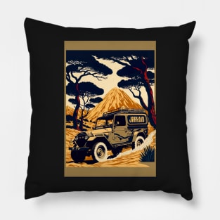 Brown Safari pick up truck in the wild Pillow