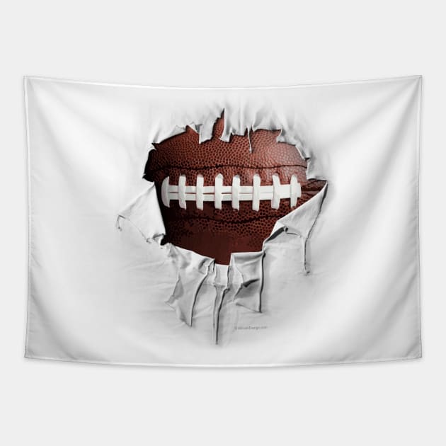 Shredded, Ripped and Torn Football Tapestry by eBrushDesign