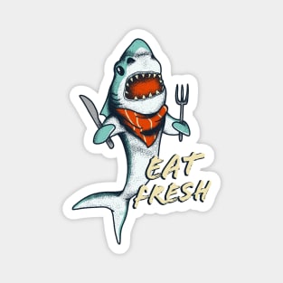 Hungry Shark Eat Fresh Sea Kitchen Cook Magnet