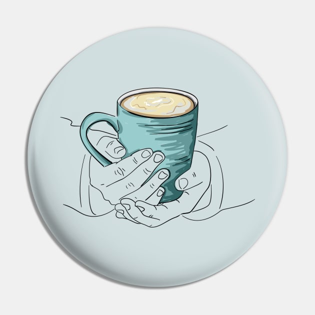 Cup of hot tea, cacao or coffee warming hands Pin by aleksandrakrylova