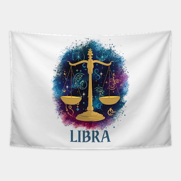 Libra Zodiac Sign Tapestry by DeanWardDesigns