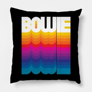 Retro Bowie Proud Name Personalized Gift Rainbow Style Pillow