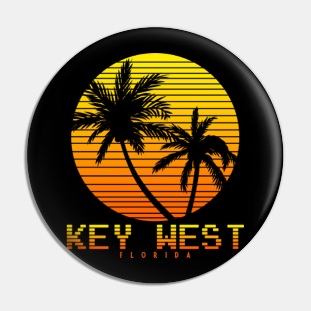 Download Retro Vintage Key West City Florida Sunset Beach Palm Tree Retro Vintage Key West City Florida Sun Pin Teepublic