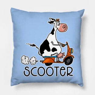 Scooter Cow Pillow