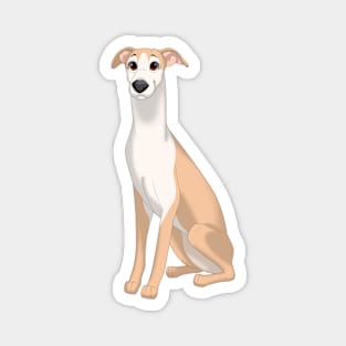 Fawn & White Whippet Dog Magnet