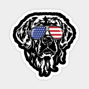 Golden Retriever American Flag sunglasses patriotic dog Magnet