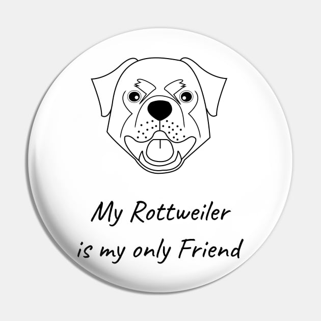 My Rottweiler is my only friend Pin by HB WOLF Arts