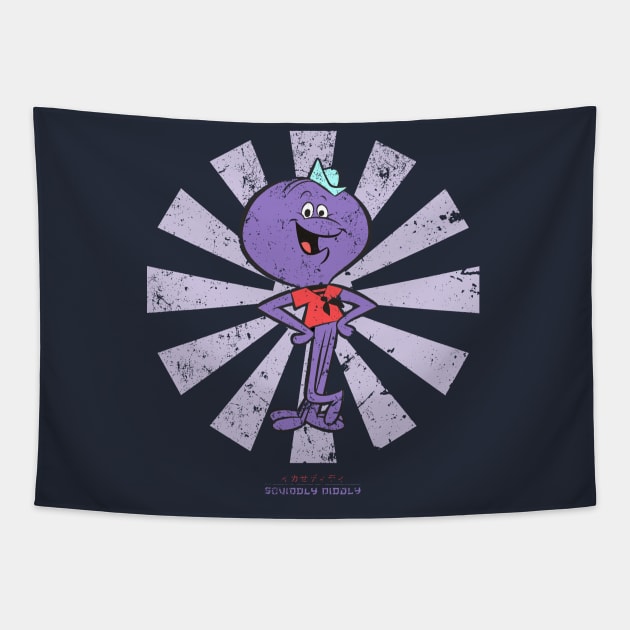 Squiddly Diddly Retro Japanese Tapestry by Nova5