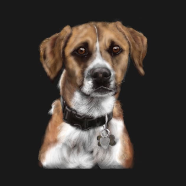 Pensive Beagle Mix Pooch by LITDigitalArt