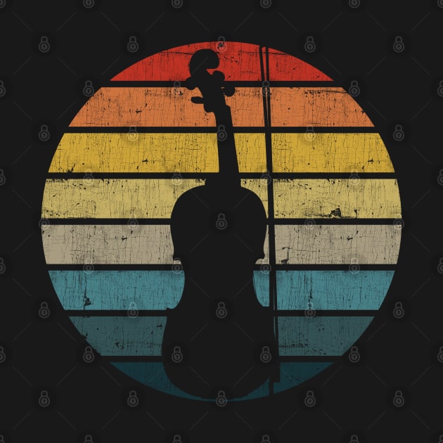 Cello Silhouette On A Distressed Retro Sunset graphic by theodoros20