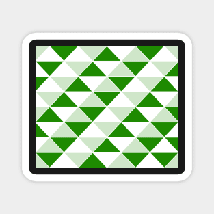 Abstract Triangles pattern - green and white. Magnet