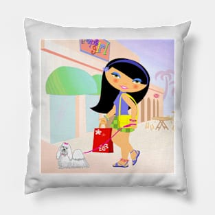 TropoGirl - A day in the mall Pillow