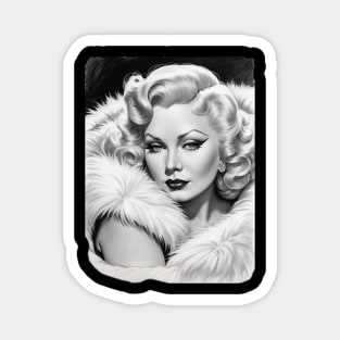 Mae West Black and White Portrait Magnet