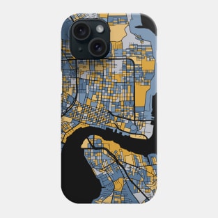 Jacksonville Map Pattern in Blue & Gold Phone Case