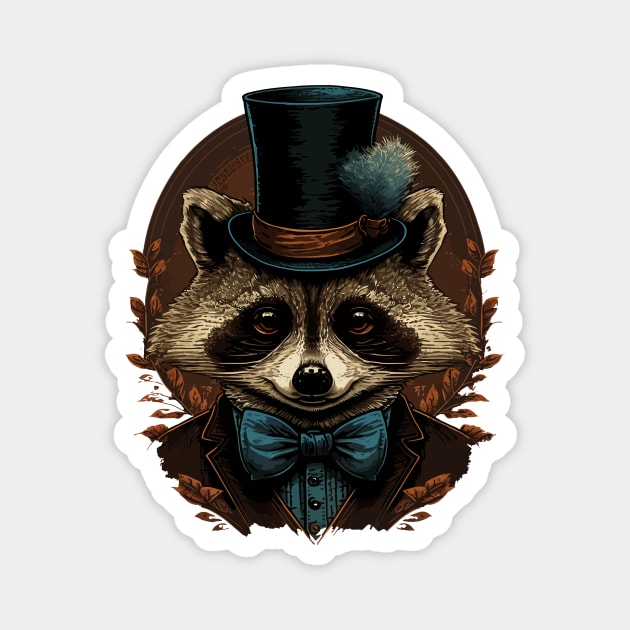 Raccoon Top Hat Magnet by K3rst