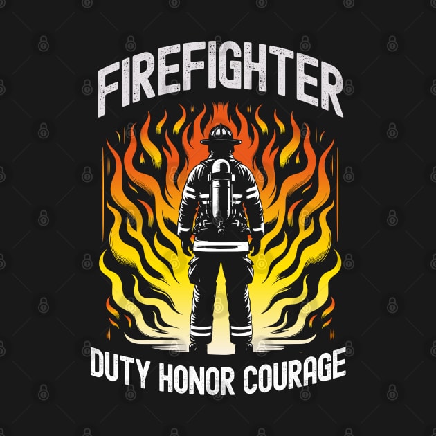 Firefighter Duty Honor Courage Tee Fire Department Hero by KontrAwersPL