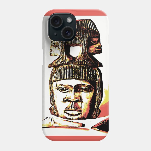 African Mask in the Desert Sun Color Phone Case by Evgeniya