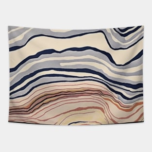 Earthy Abstract Swirl Pattern Tapestry