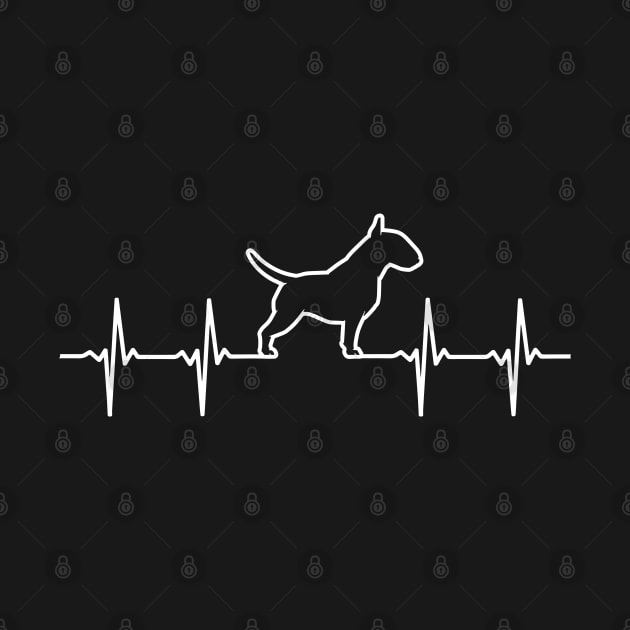 Bull Terrier Heartbeat Cute Dog Lover Design by PugSwagClothing