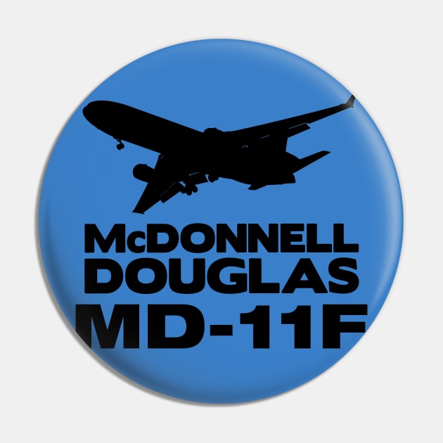 McDonnell Douglas MD-11F Silhouette Print (Black) Pin by TheArtofFlying